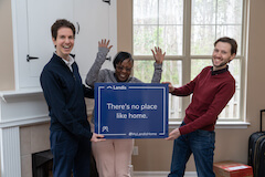 Tom and Cyril with Roxanna, a Landis customer